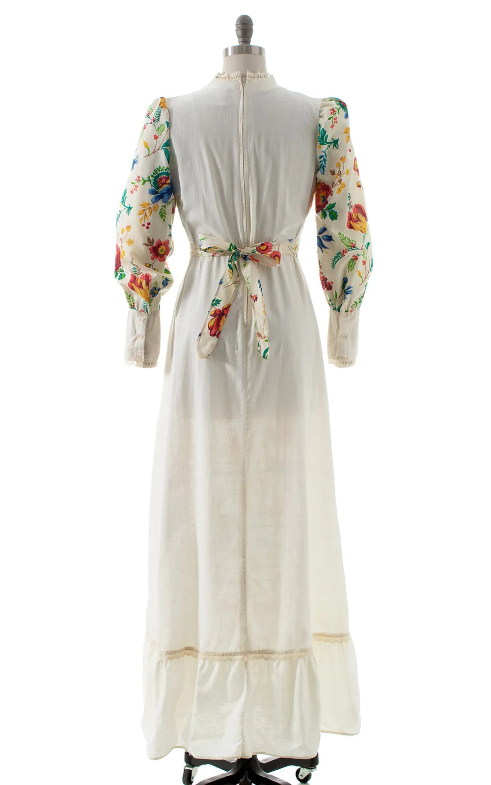 1970s Gunne Sax Style Floral Prairie Dress | small/medium