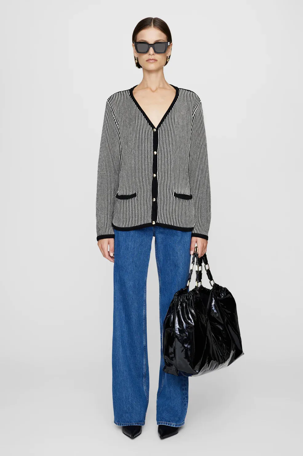 AB Dave Cardigan - Black/White