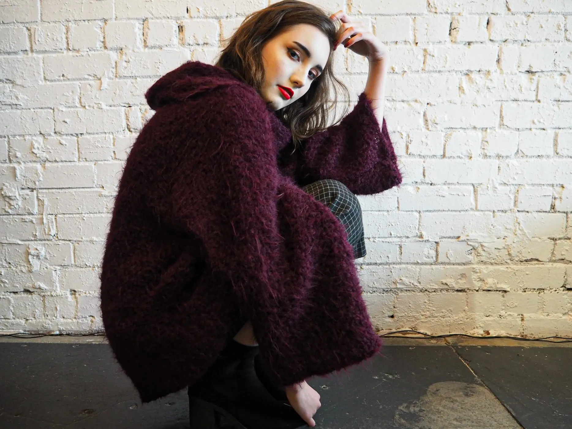 Amano Alpaca handloom sweater with detachable collar
