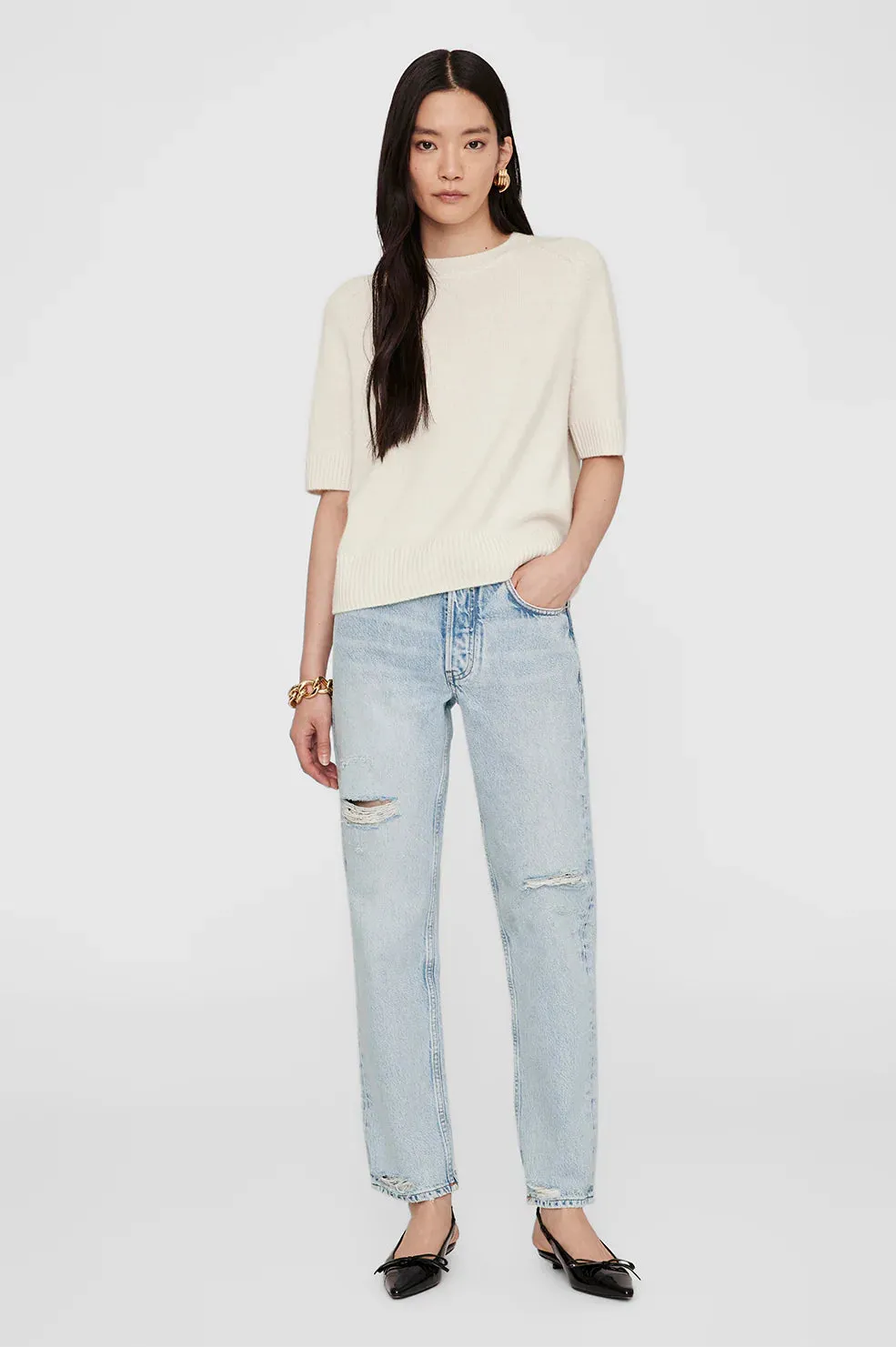Anine Bing Jackson Sweater in Ivory