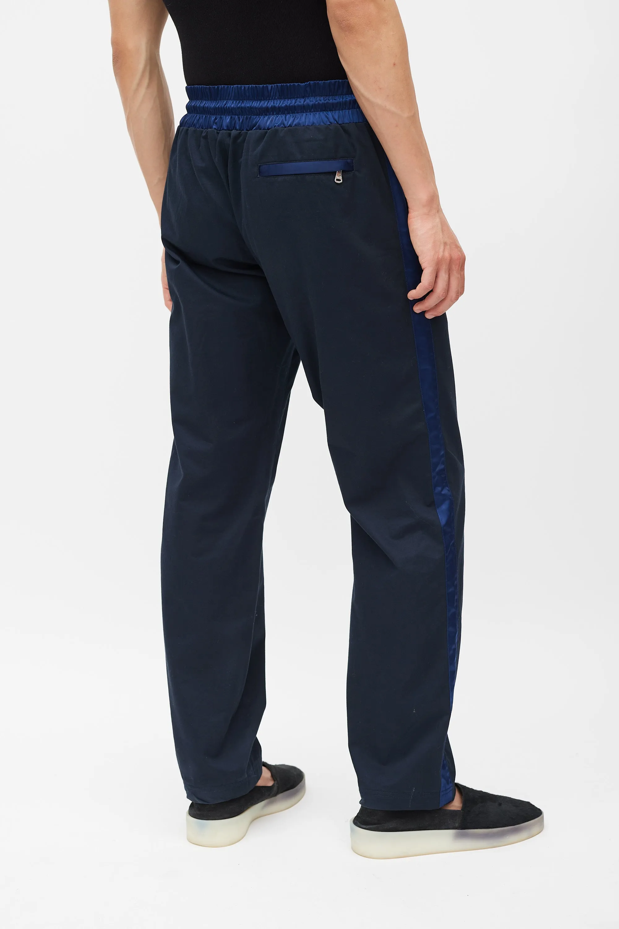 Black & Navy Drawstring Trouser