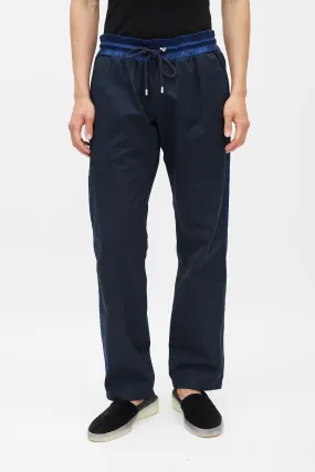 Black & Navy Drawstring Trouser