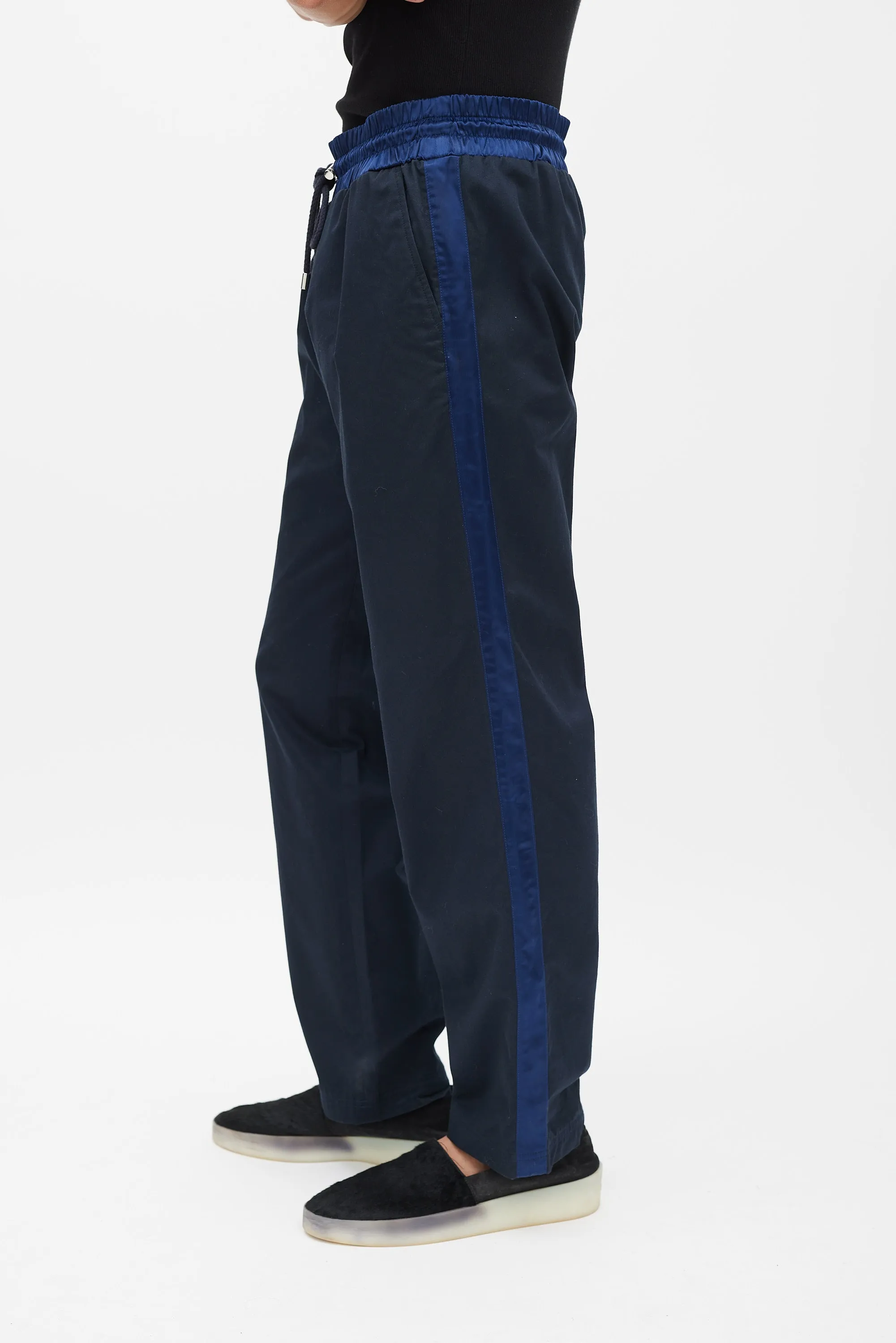 Black & Navy Drawstring Trouser