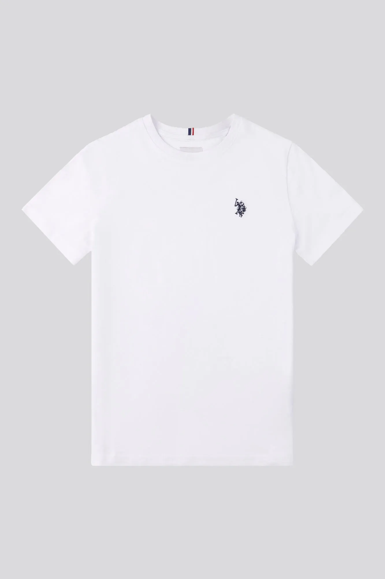 Boys Double Horsemen T- Shirt in White / Dark Sapphire Navy DHM
