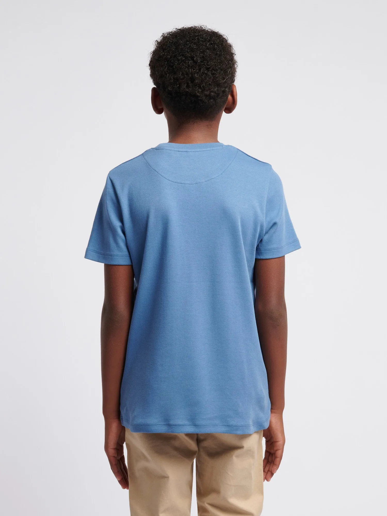 Boys Taped Interlock T-Shirt in Blue Horizon
