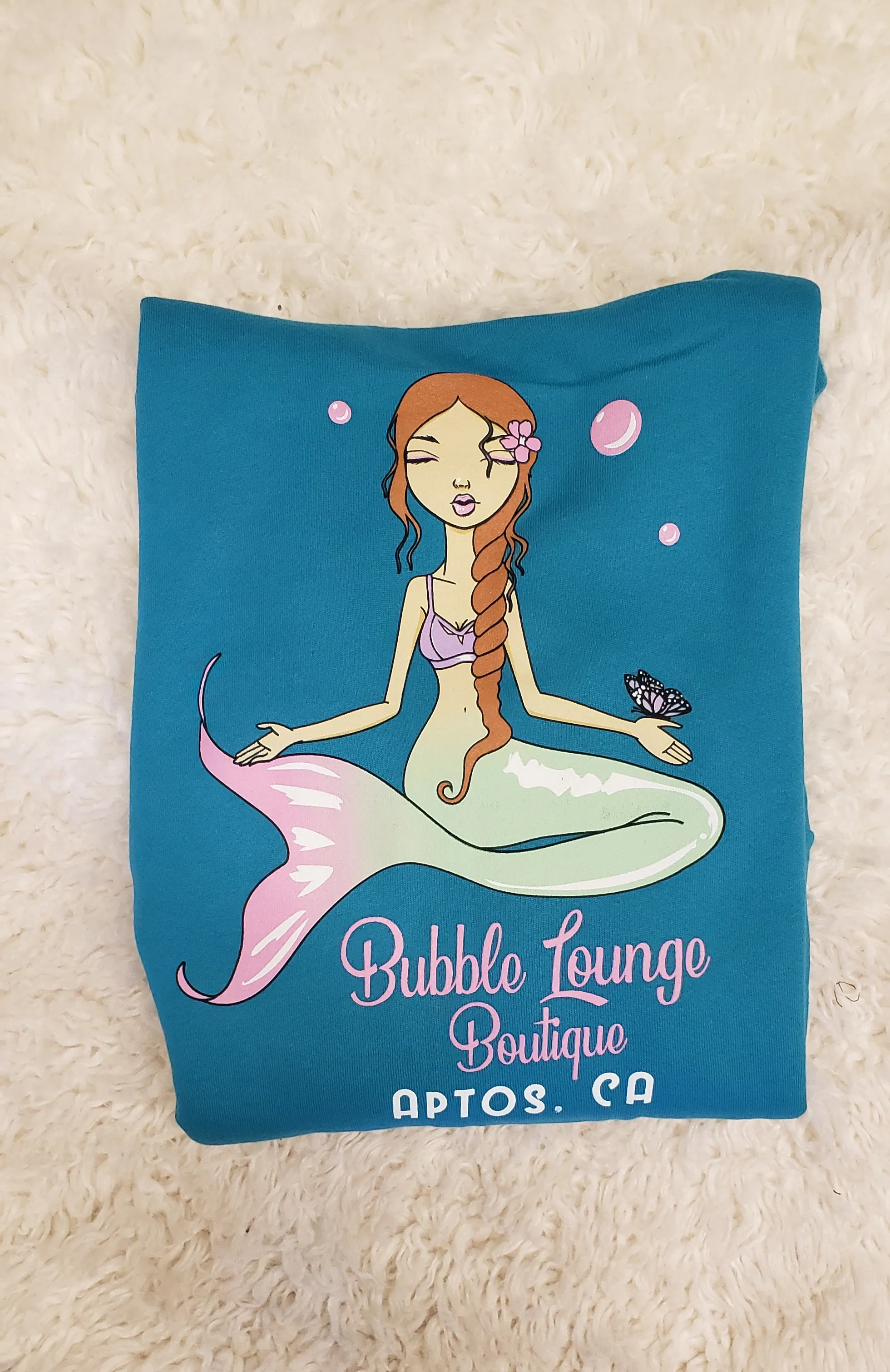 BUBBLE LOUNGE APPAREL ZIP HOODIE MERMAID GREEN