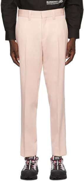 Burberry Pink Check Side Stripe Trousers