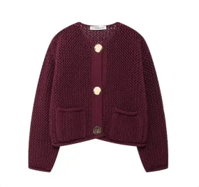 Buttoned Knit Cardigan