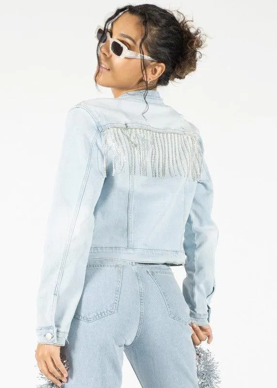 DENIM RHINESTONE JACKET