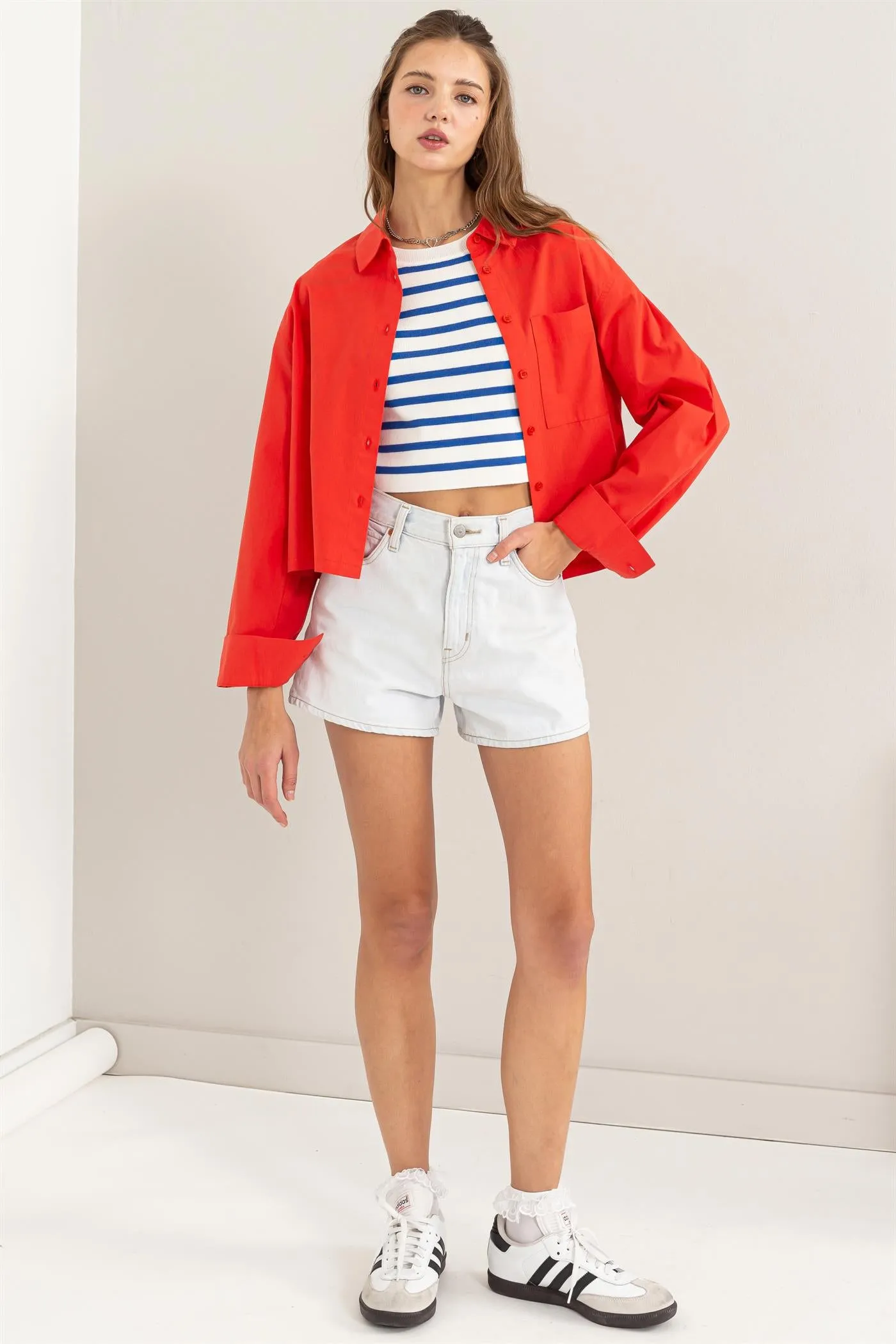 DZ24C051-Play It Right Poplin Shirt