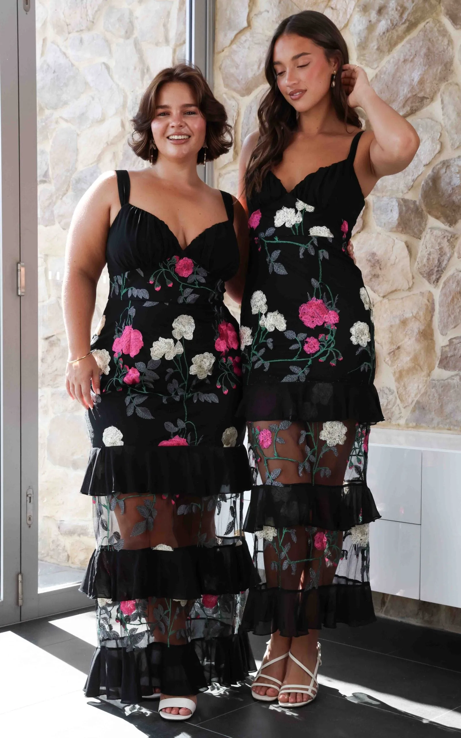 Fiorentina Maxi Dress - Black Floral