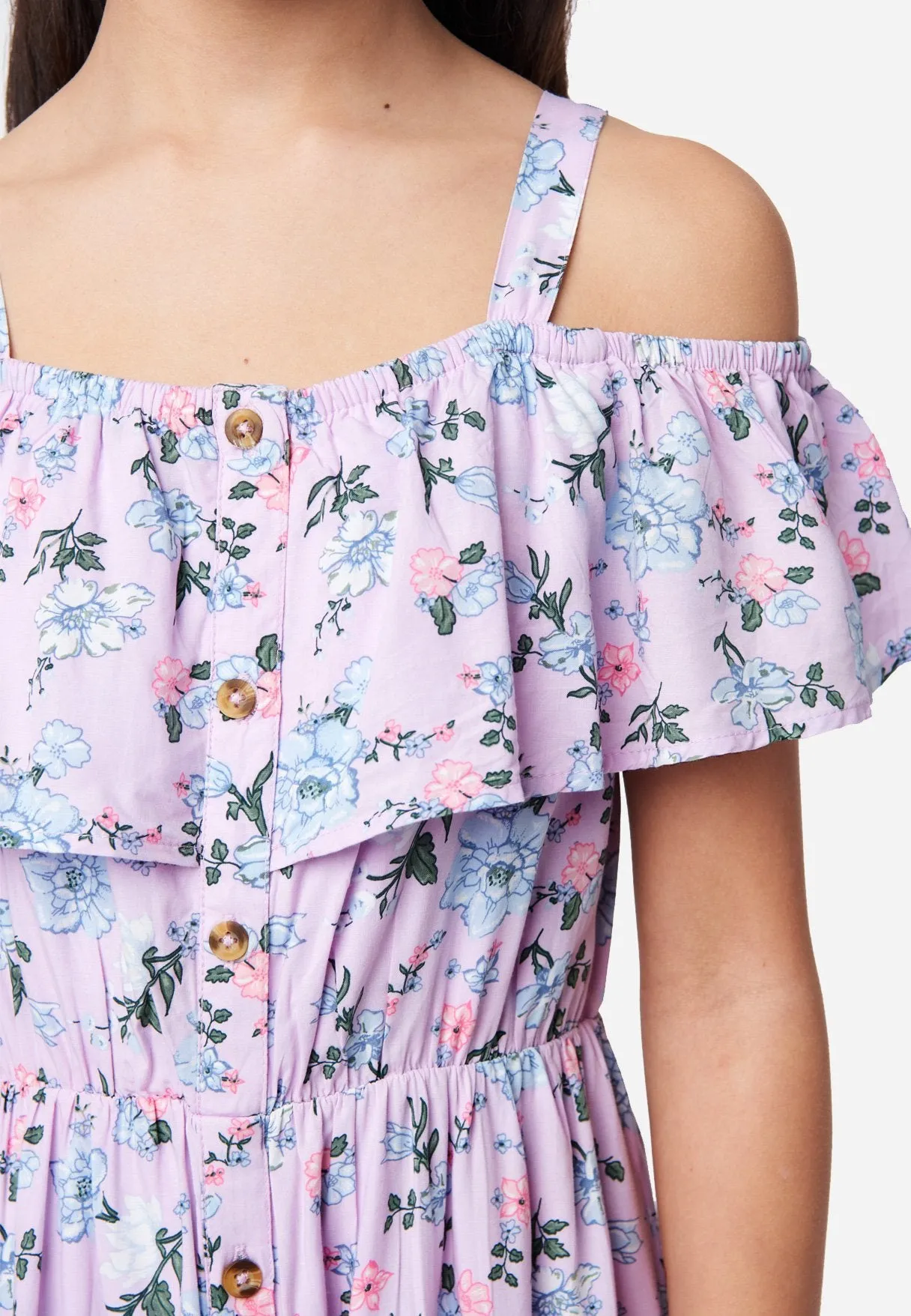 Floral Ruffle Maxi Dress