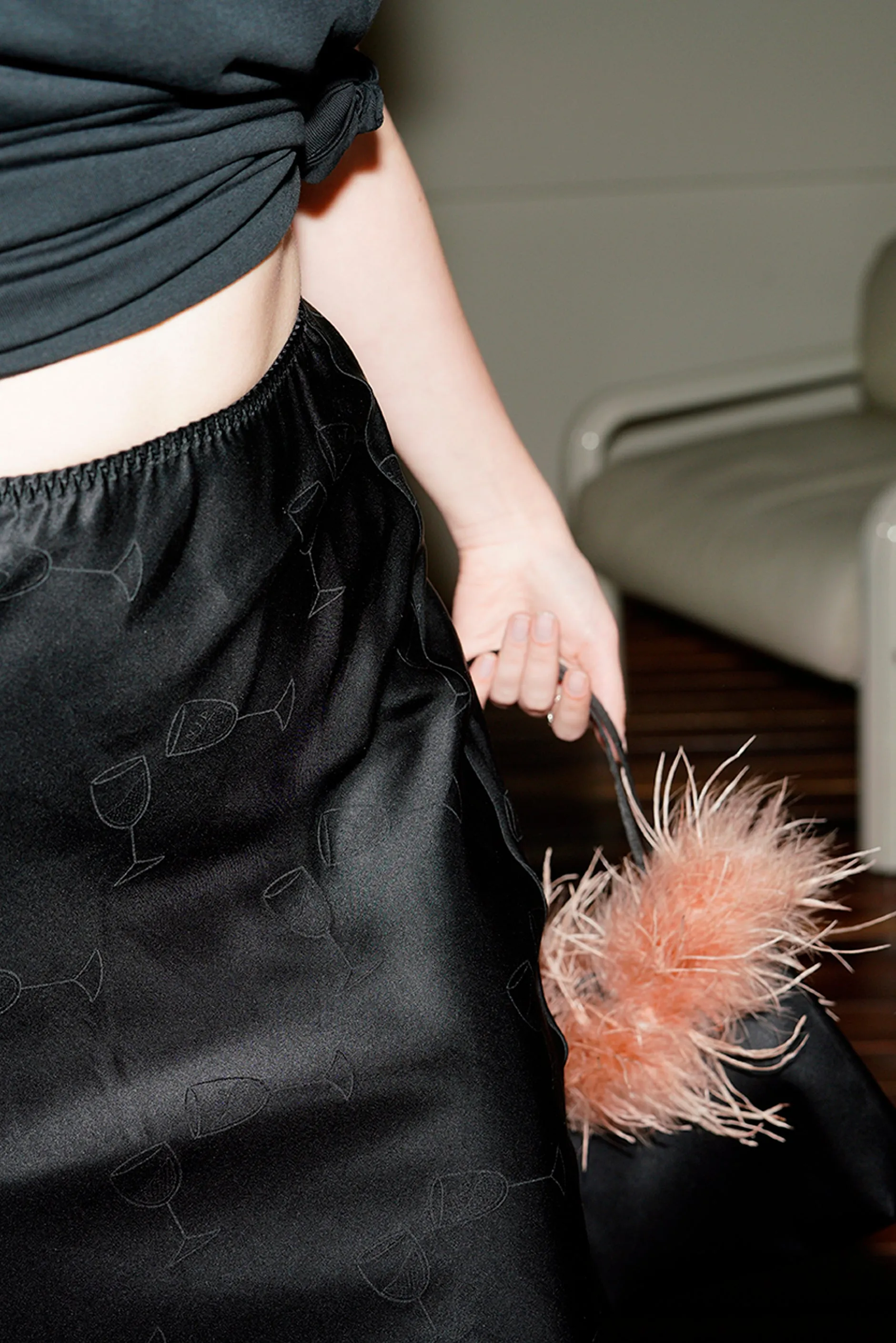 Flowy Silk Jacquard Mini Skirt