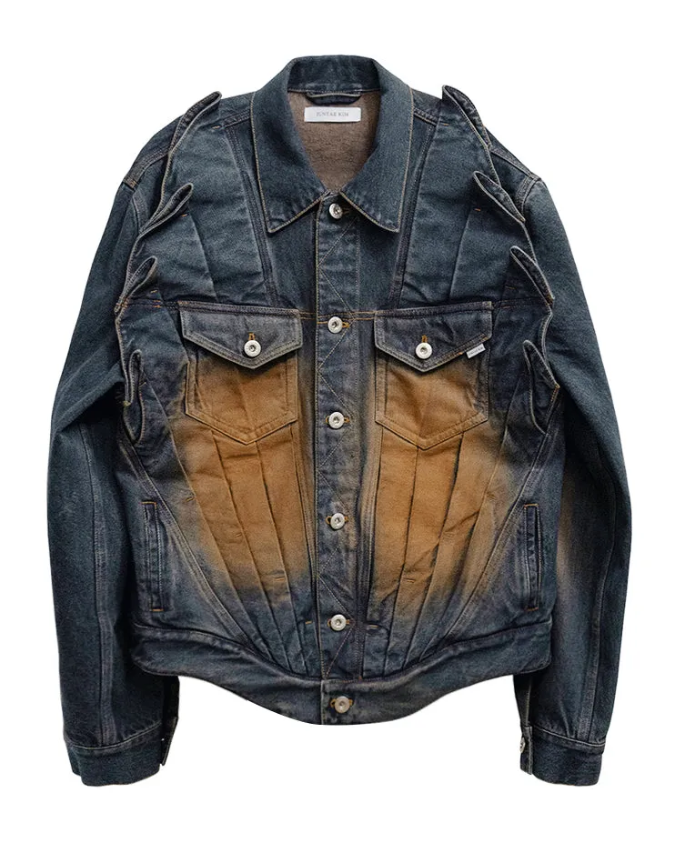 JUNTAE KIM - GATHERED DENIM JACKET