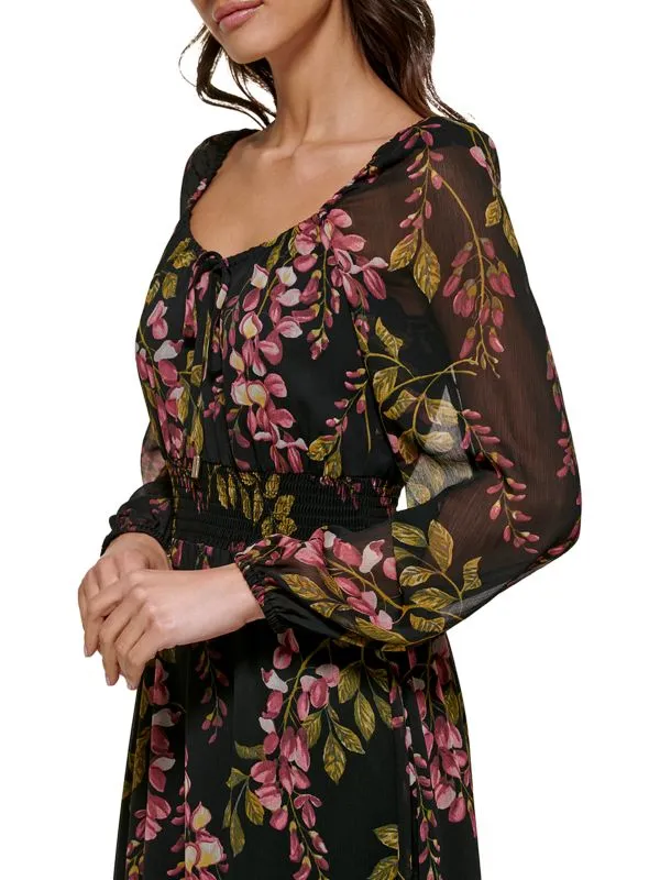 Kensie Floral Maxi Dress, Black