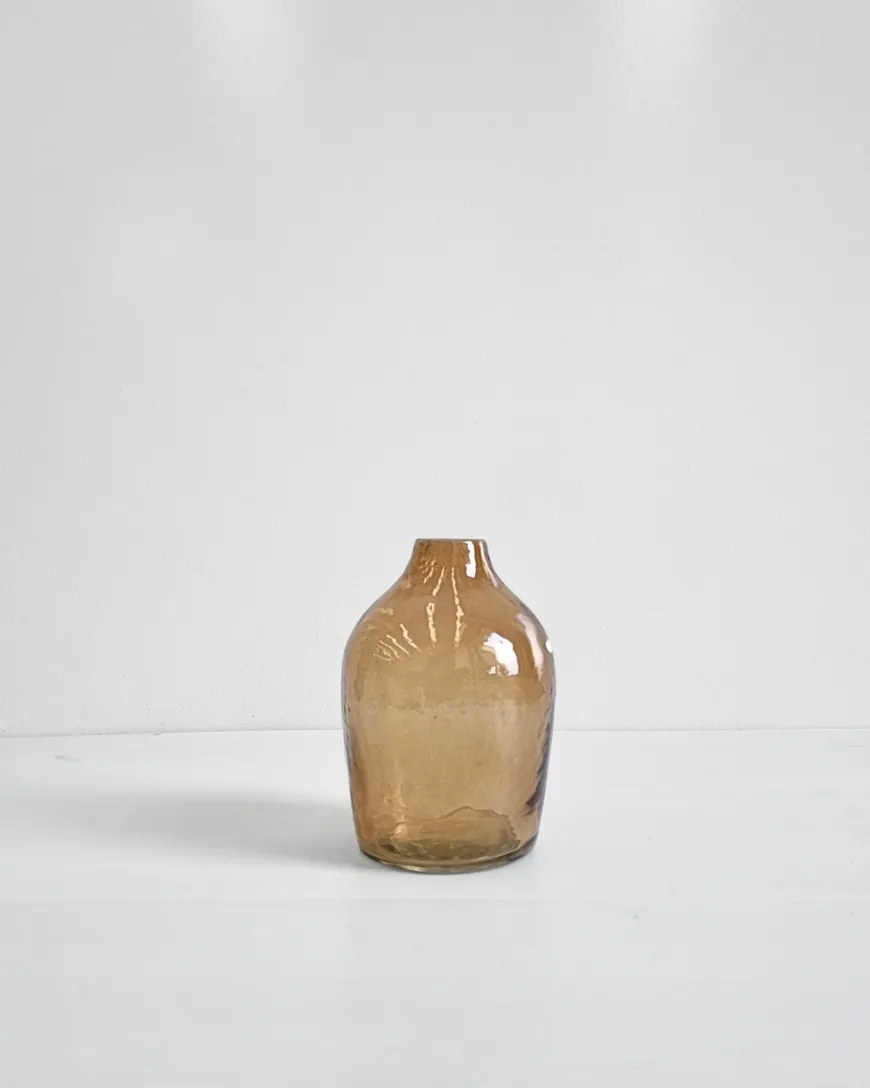Medium Handblown Hammered Bud Vase, Fair Trade, India