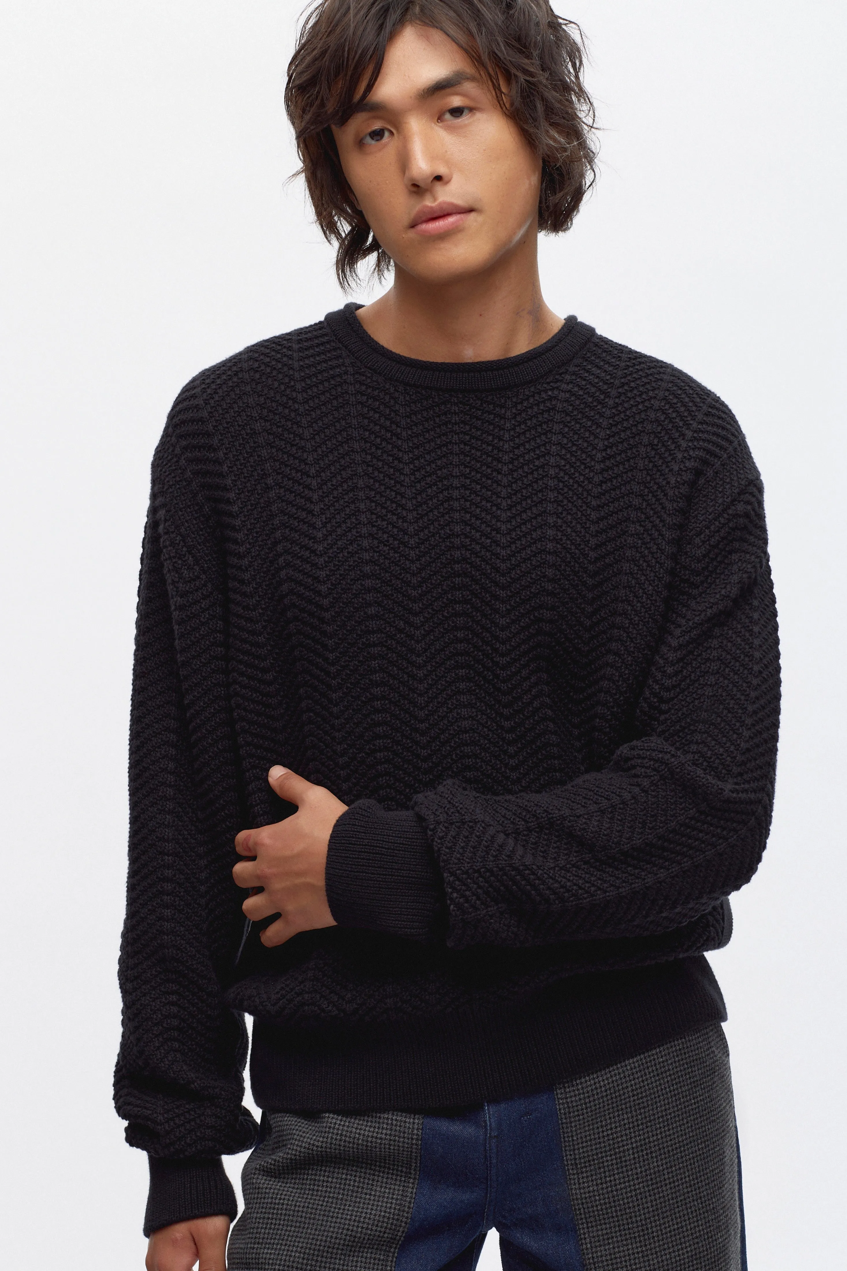 Men's Dahab Rollneck Sweater in Black