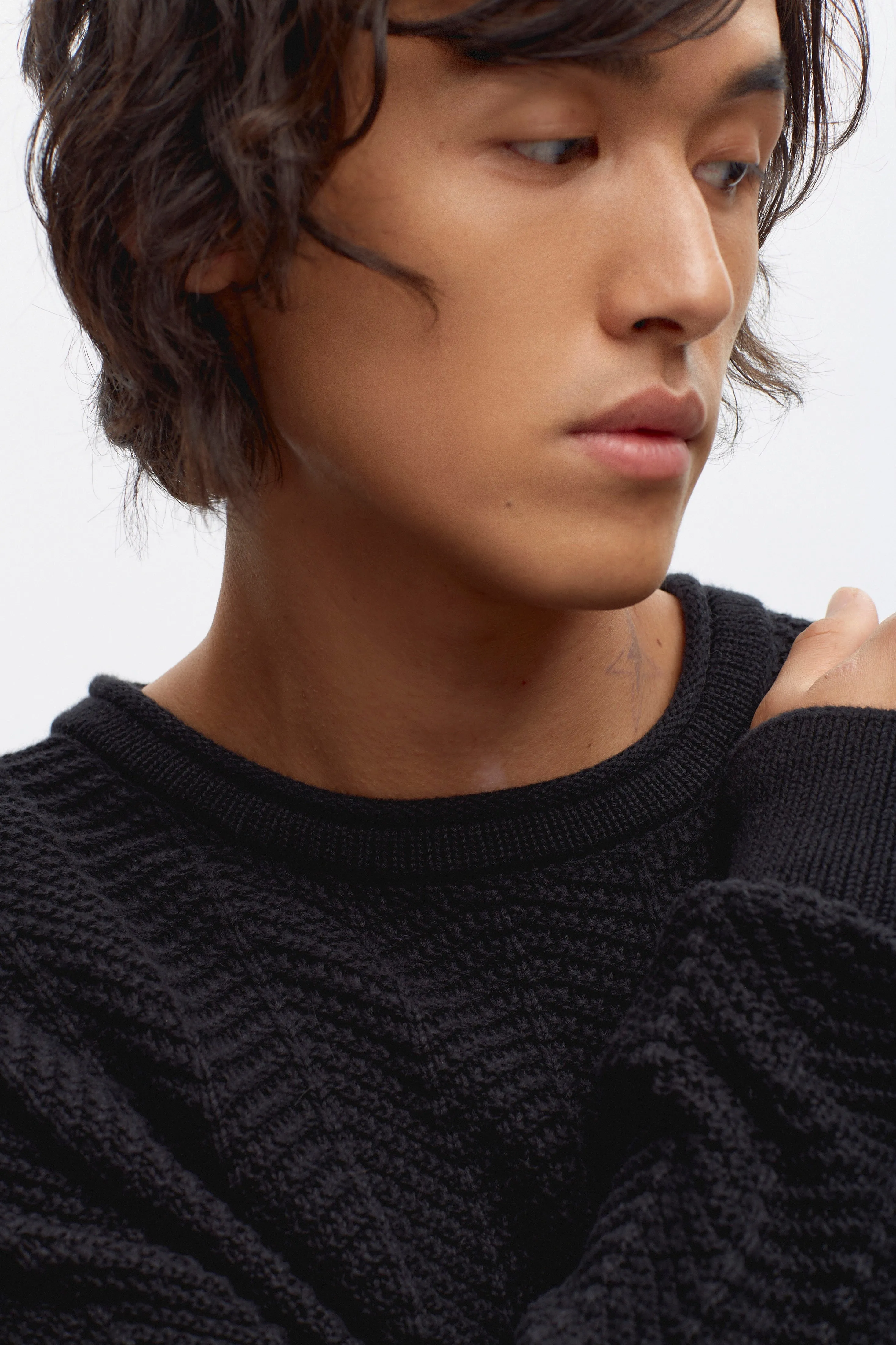 Men's Dahab Rollneck Sweater in Black