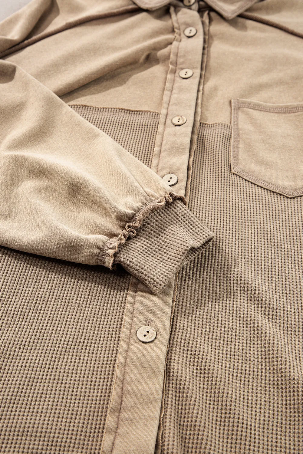 Mineral Wash Textured Loose Fit Shacket