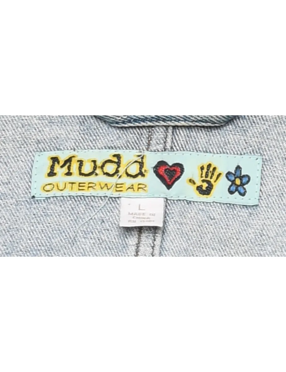Mudd Stone Wash 1990s Denim Jacket - L