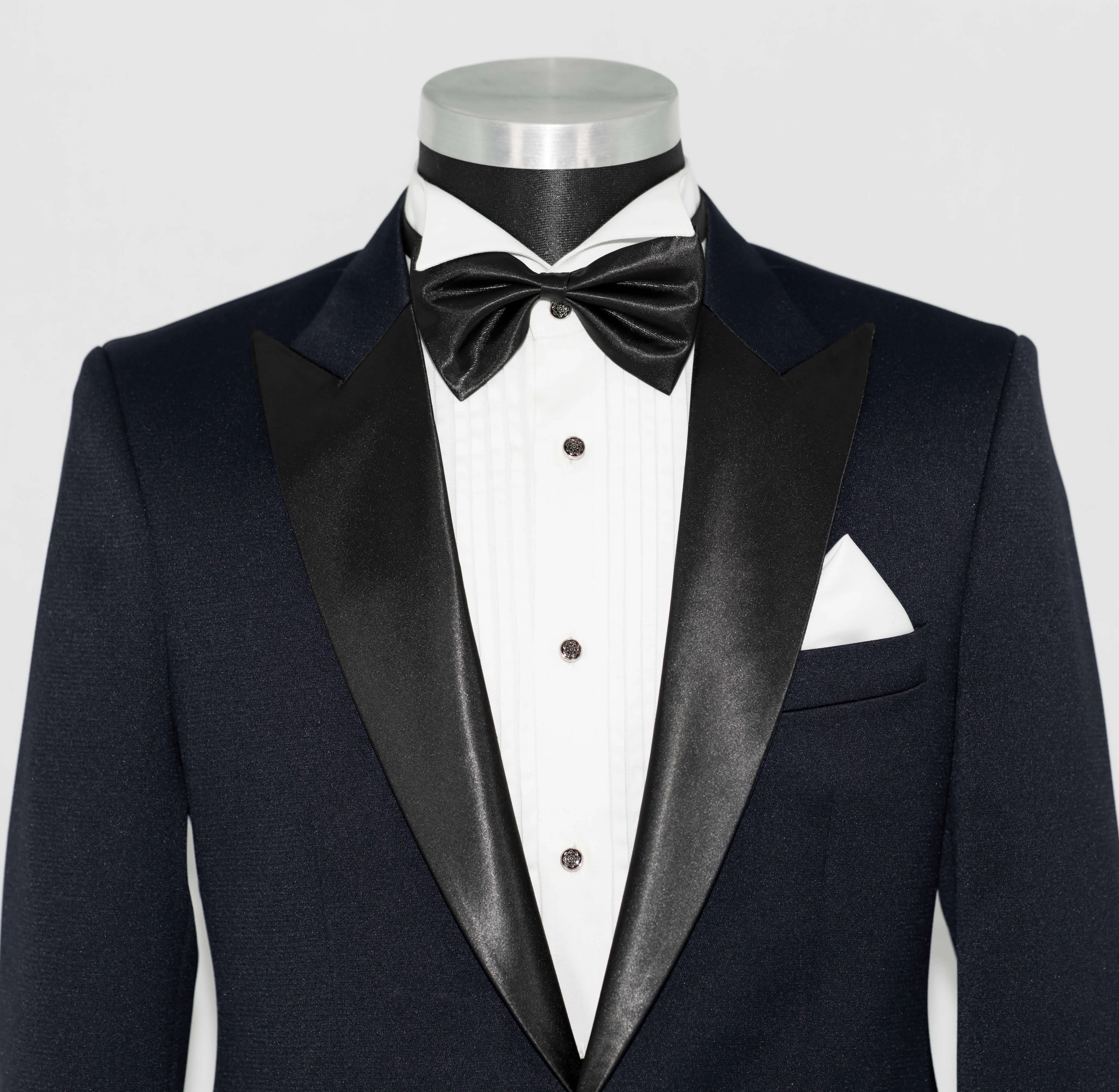 PEAK LAPEL SLIM FIT NAVY BLUE TUXEDO SUIT FOR MEN