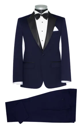 PEAK LAPEL SLIM FIT NAVY BLUE TUXEDO SUIT FOR MEN