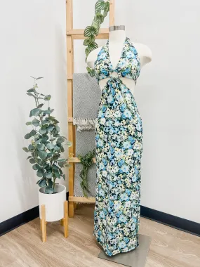 Raquel Floral Halter Keyhole Dress
