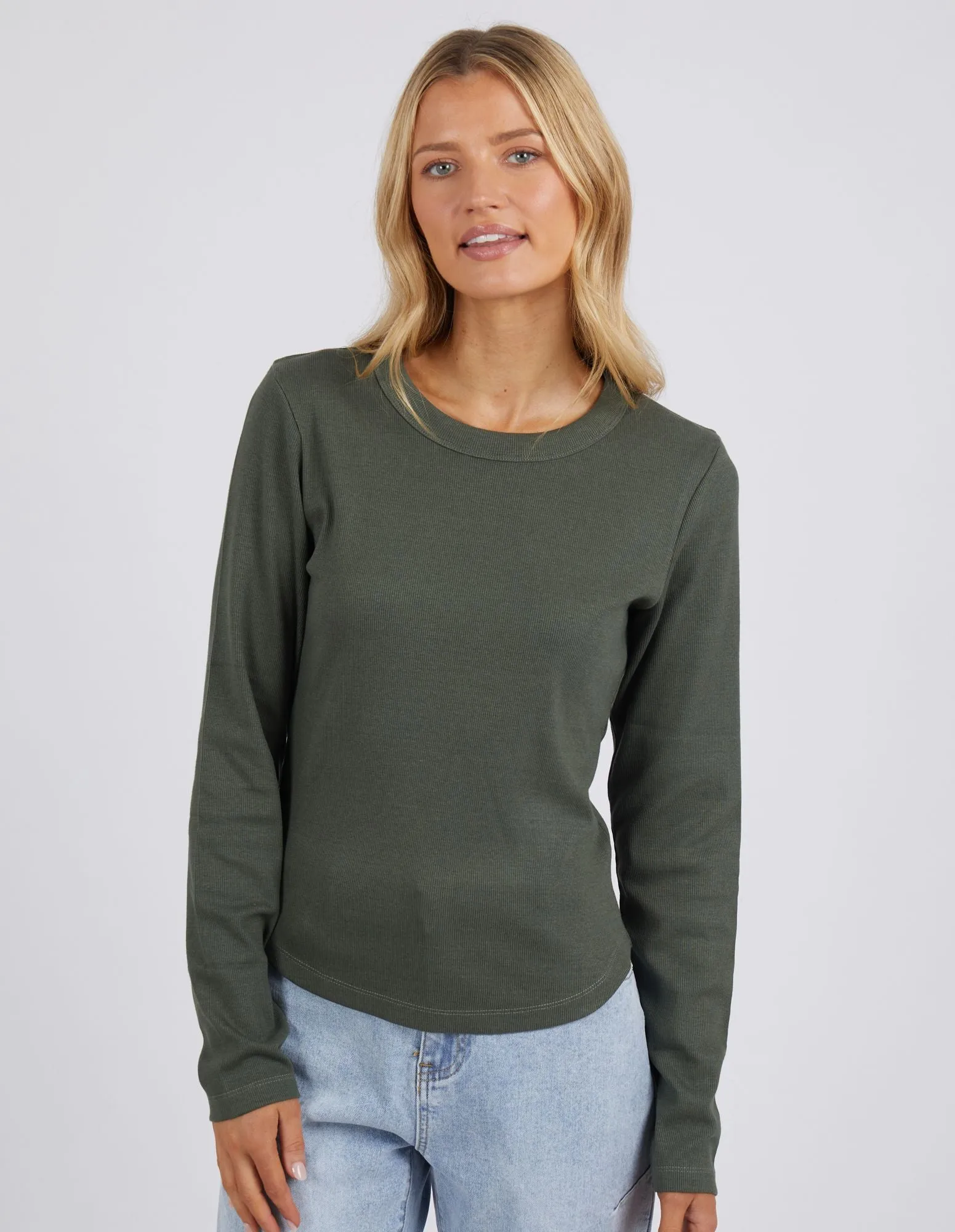 Scoop Long Sleeve Rib Tee