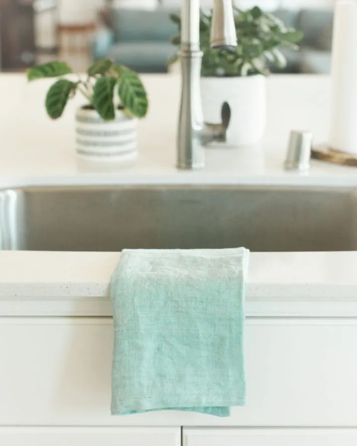 Set of 2- Hand Made Stone Washed Linen Tea Towels, Fair Trade, India