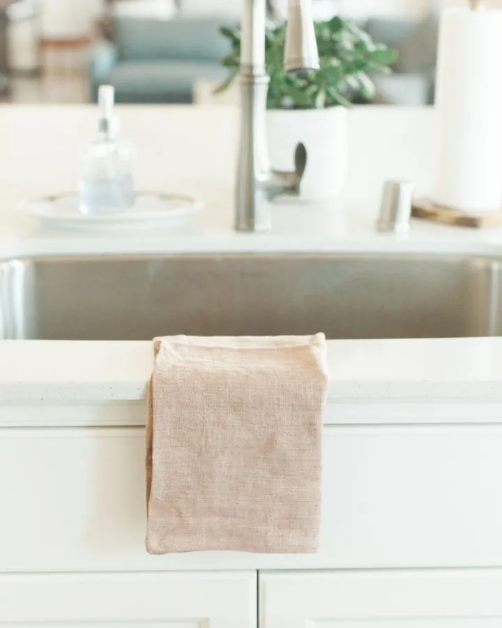 Set of 2- Hand Made Stone Washed Linen Tea Towels, Fair Trade, India