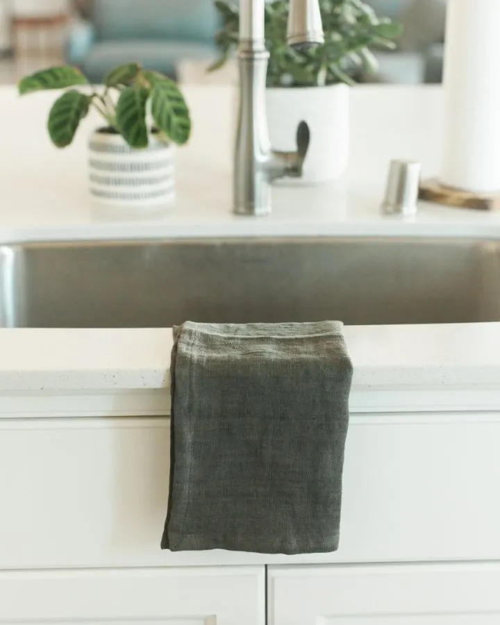 Set of 2- Hand Made Stone Washed Linen Tea Towels, Fair Trade, India