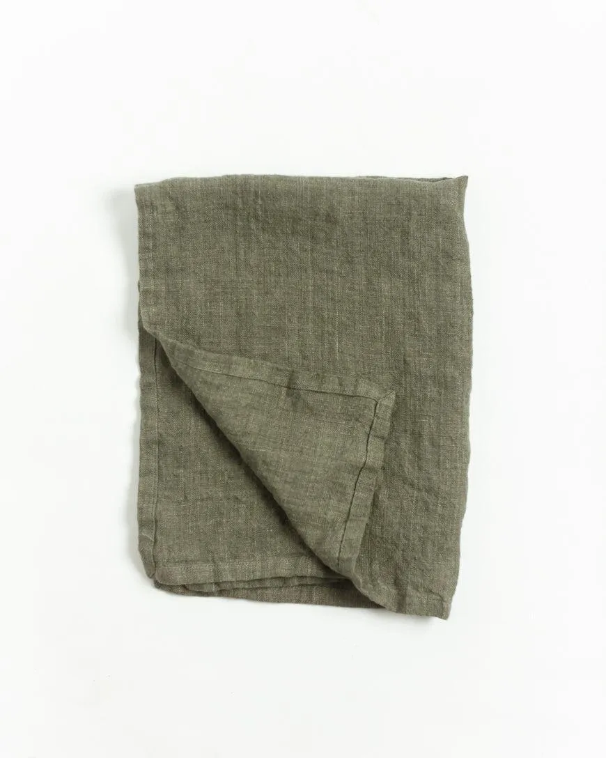 Set of 2- Hand Made Stone Washed Linen Tea Towels, Fair Trade, India
