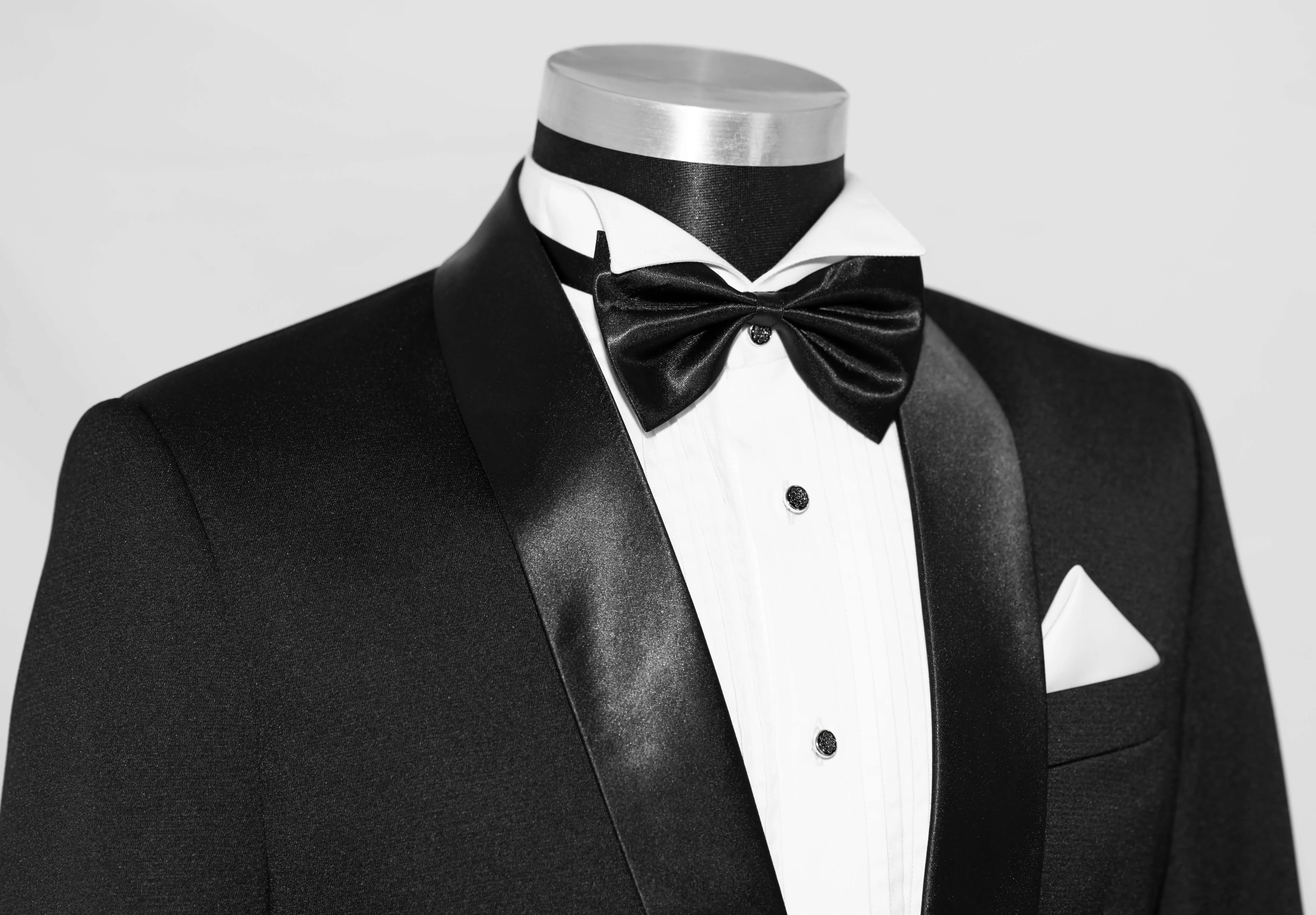 SHAWL LAPEL CLASSIC BLACK SLIM FIT TUXEDO SUIT FOR MEN