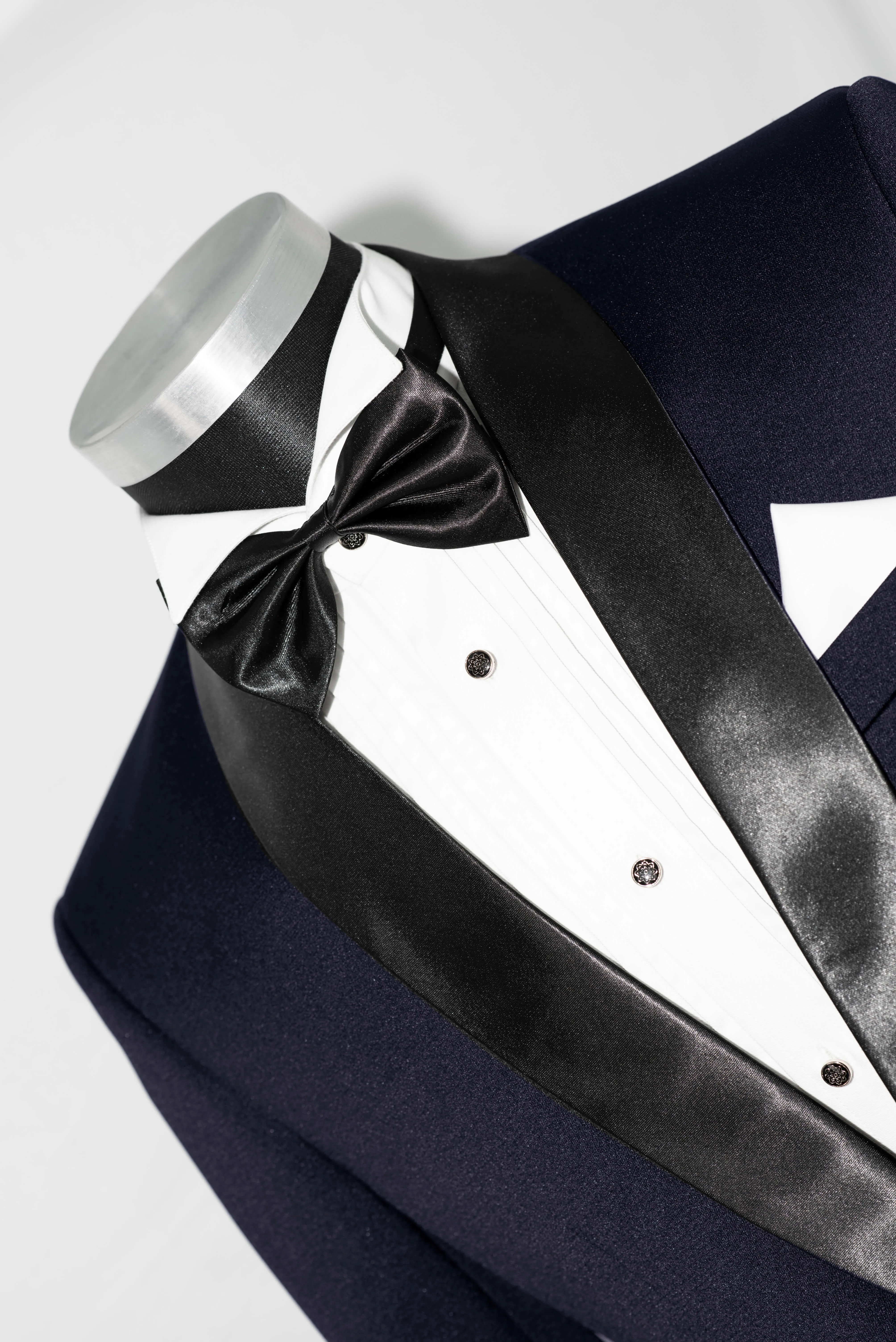 SHAWL LAPEL CLASSIC NAVY BLUE SLIM FIT TUXEDO SUIT FOR MEN
