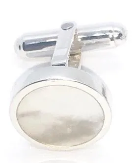 Sterling Silver & Mother Of Pearl Cufflinks
