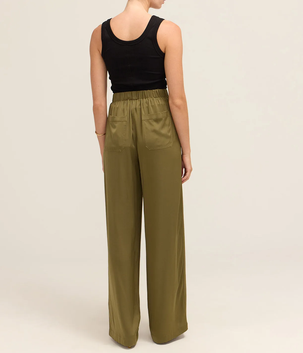 Straight Leg Trousers in Khaki