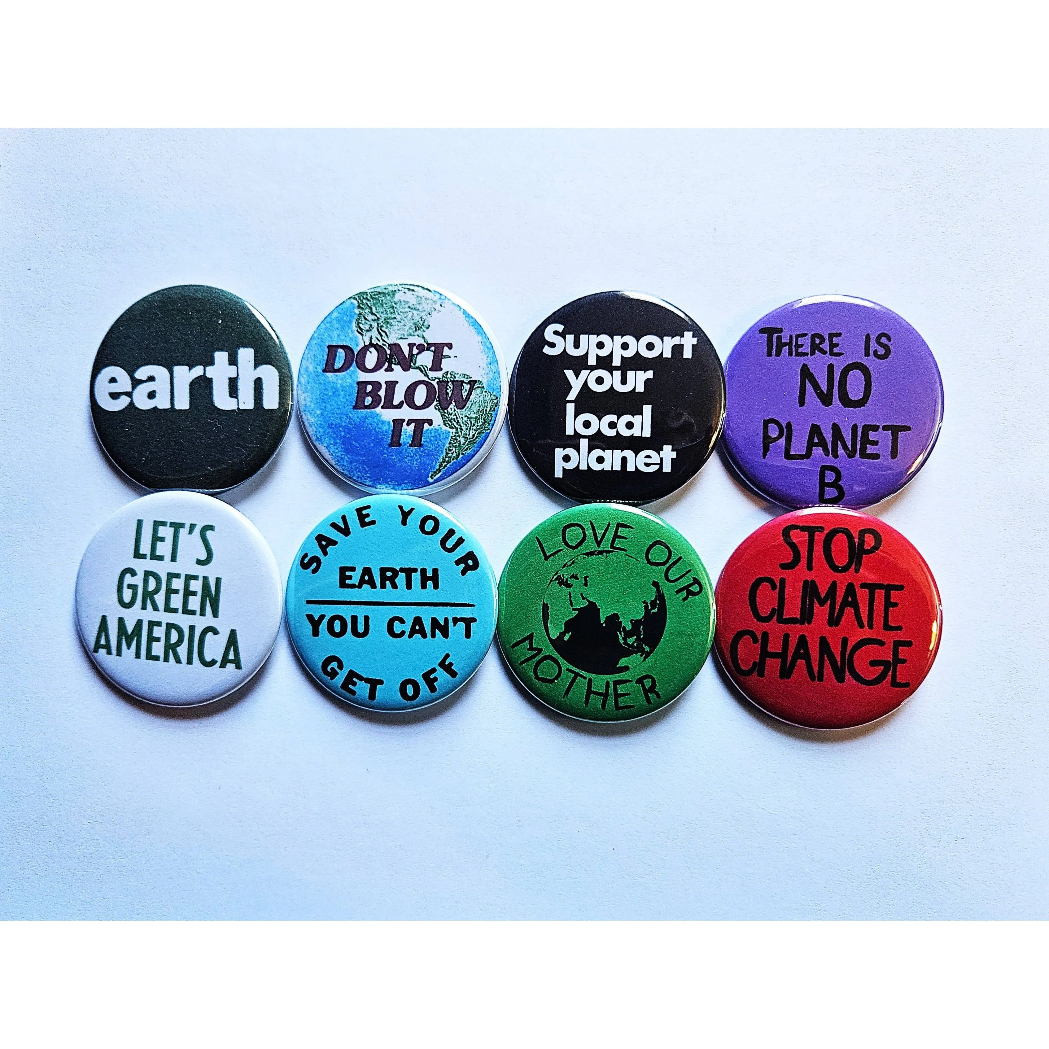 Vintage Reproduction Save your Earth Environmental Small Pinback Button | 1.25" Diameter